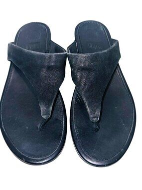 FitFlop Banda Opul Flip Flop Black, 8 Ortho Comfort Beach Resort Shoe Wedge